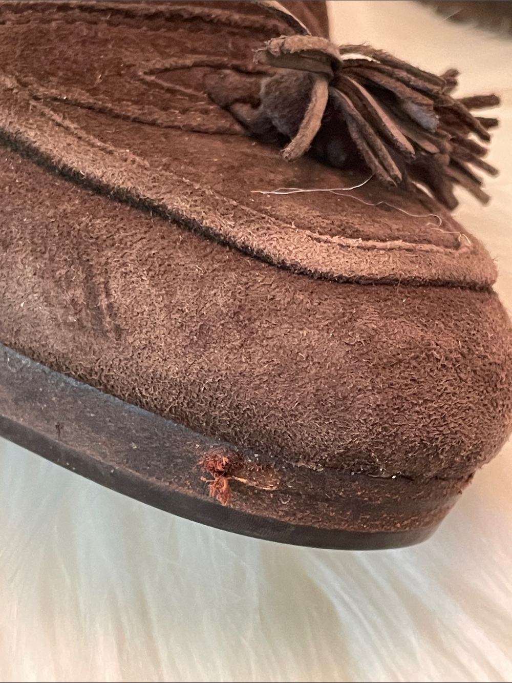 Naturalizer - Brown Suede Tassel Block Heel Pumps -7 - Picture 8 of 8